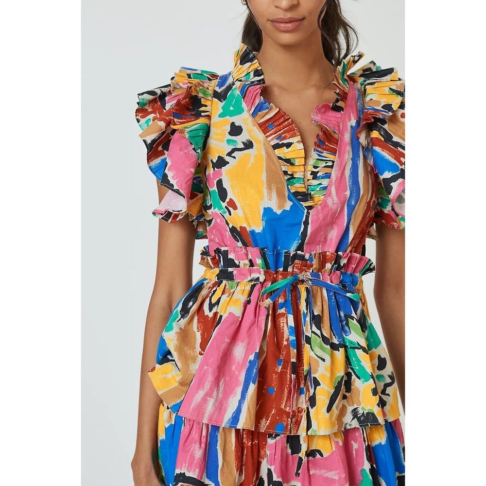 Anthropologie Love The Label Mix-Print Midi Dress - Picture 5 of 9